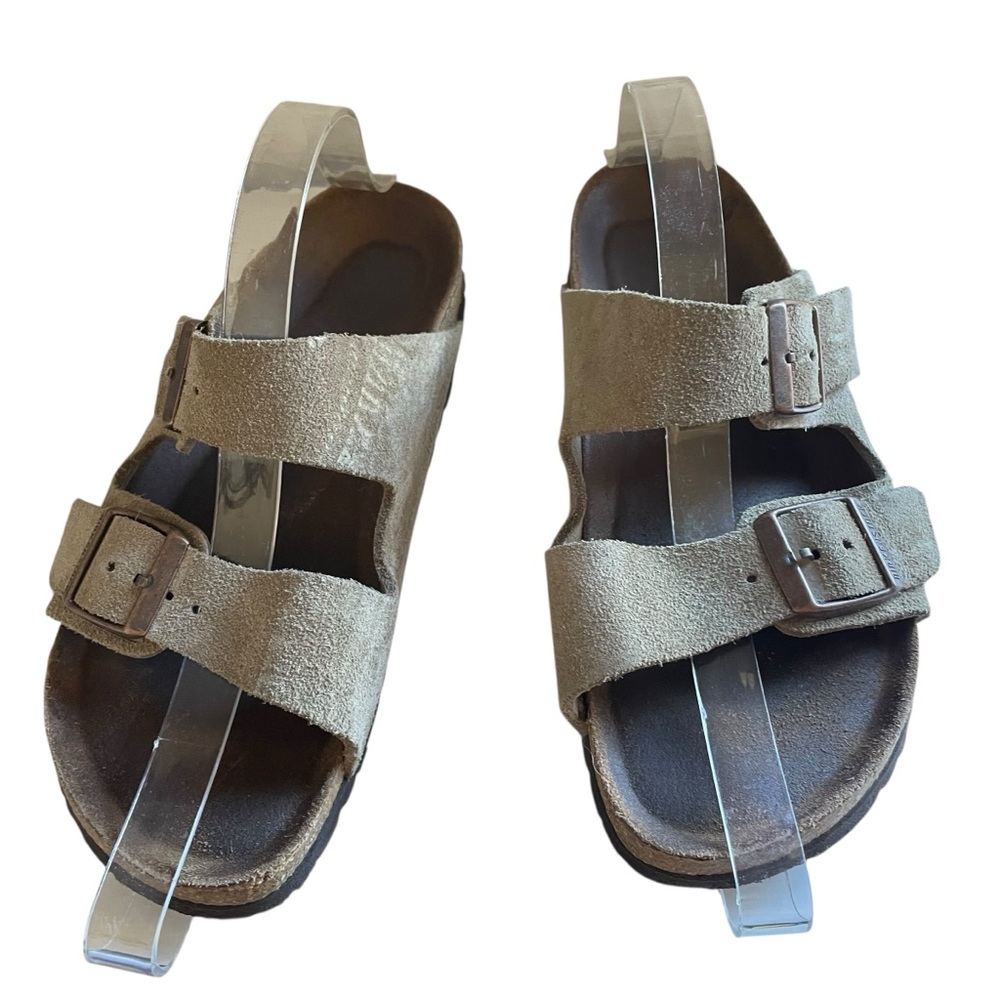 Birkenstock Arizona sandals in a taupe or beige suede leather size 5-5.5 or 36 - Picture 5 of 15